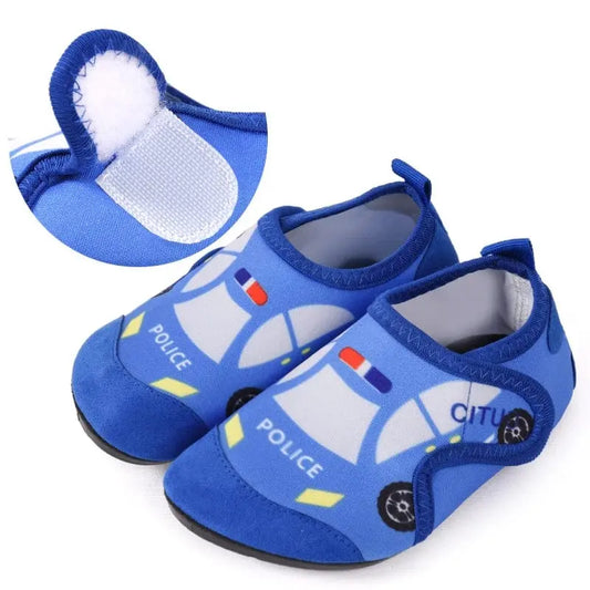 Chaussons garçon à scratch | Voiture - Chaussly