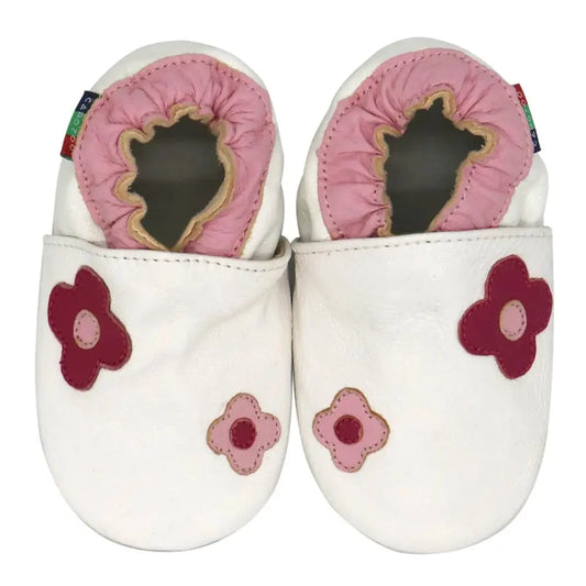 Chaussons bébé | Fleurs roses - Chaussly