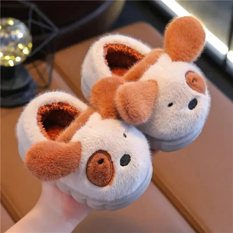 Chaussons animaux | Chien marron - Chaussly