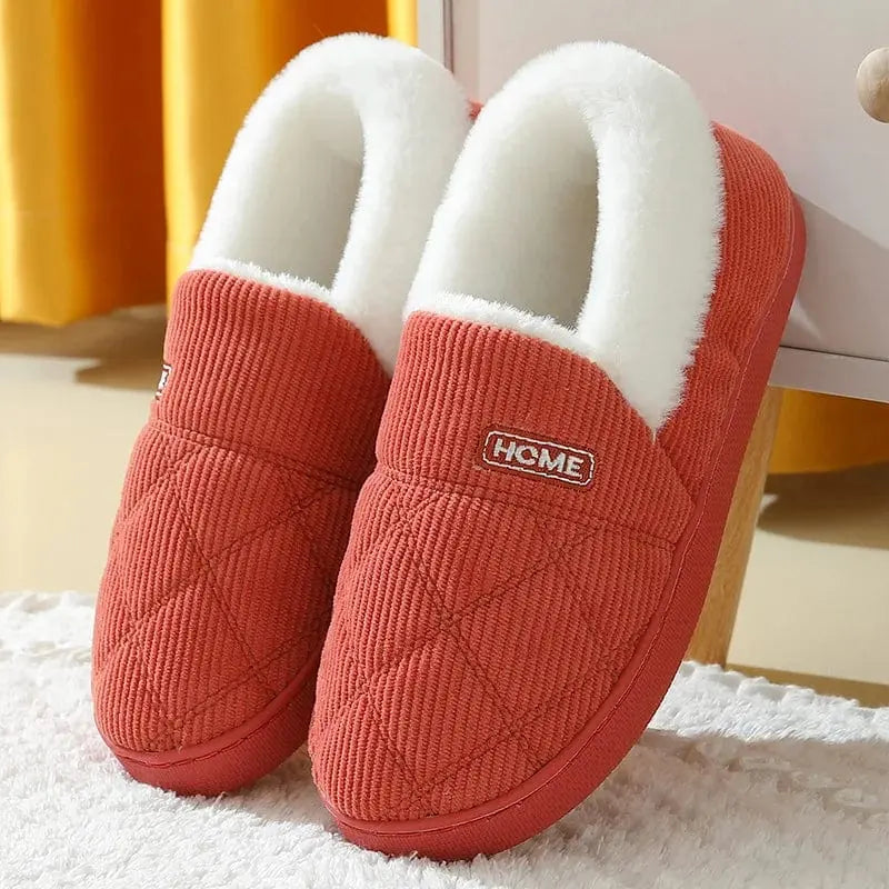 Chaussons charentaises | Mixte peluche orange - Chaussly