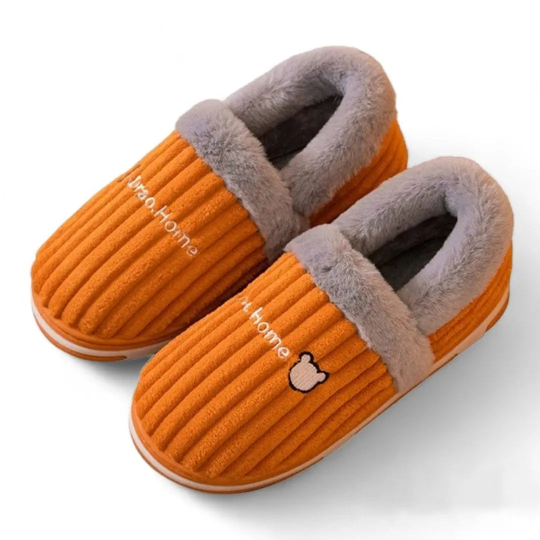 Chaussons charentaises mixte orange - Chaussly