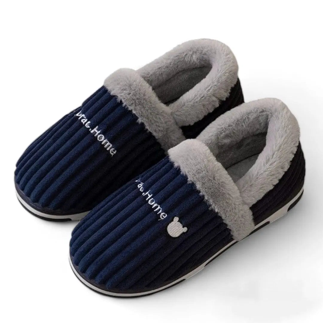 Chaussons charentaises mixte bleu - Chaussly