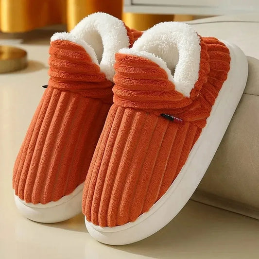 Chaussons chauds unisexe orange - Chaussly