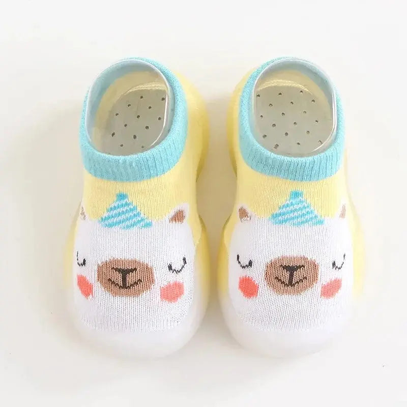 Chaussons chaussettes bébé | Lama blanc - Chaussly