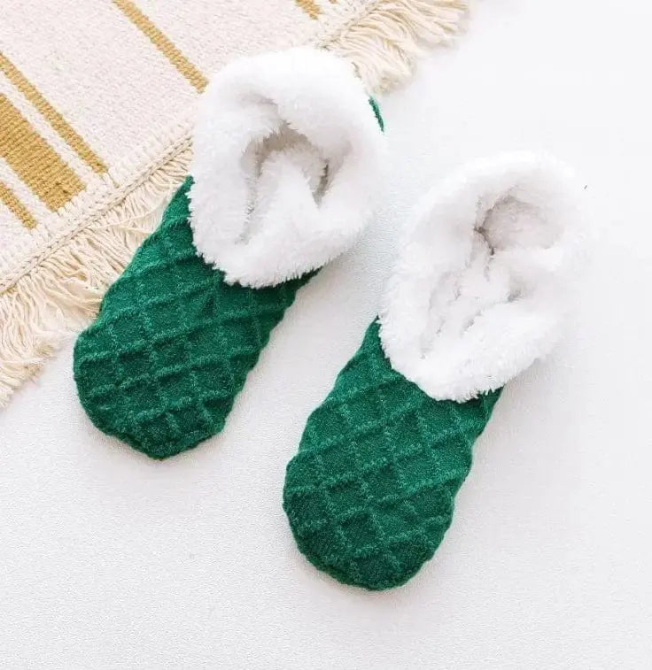 Chaussons chaussettes classiques vert - Chaussly