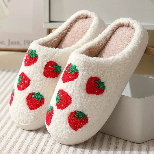 Chaussons femme mules | Fraise - Chaussly