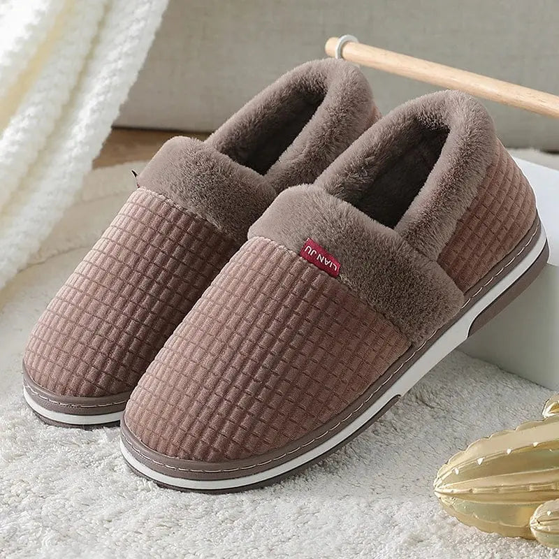 Chaussons fourrure mixte | Charentaises marron - Chaussly