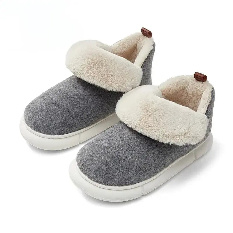 Chaussons chaud mixte gris - Chaussly