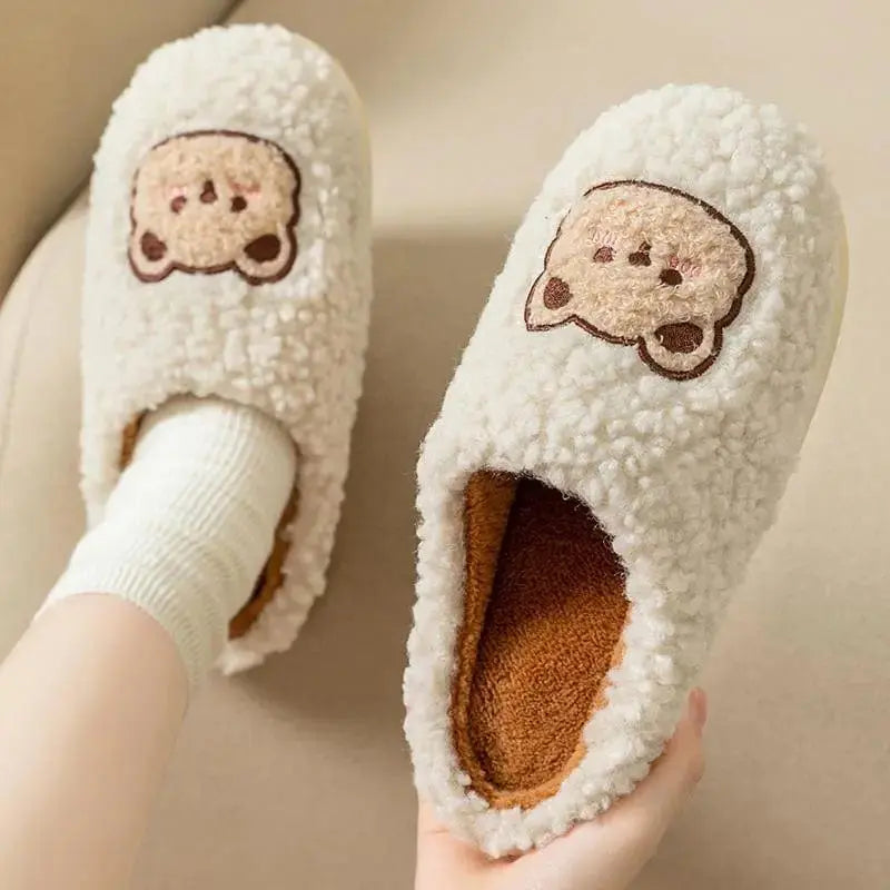 Chaussons moumoute | Chat blanc - Chaussly