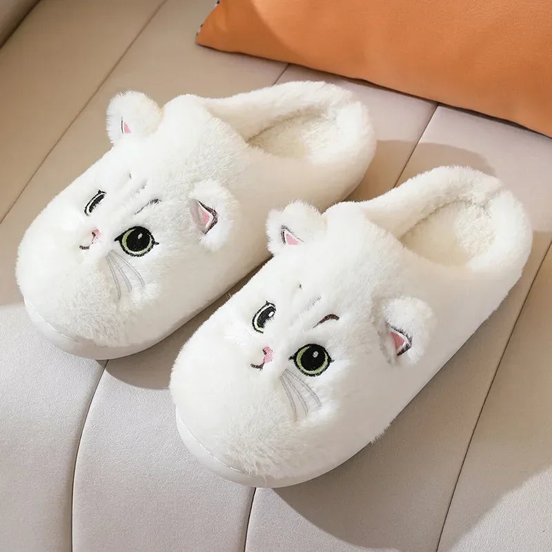 Chaussons animaux | Chat blanc - Chaussly