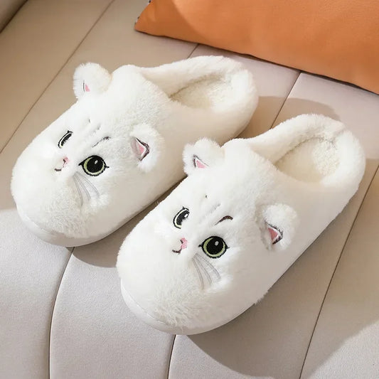 Chaussons animaux | Chat blanc - Chaussly