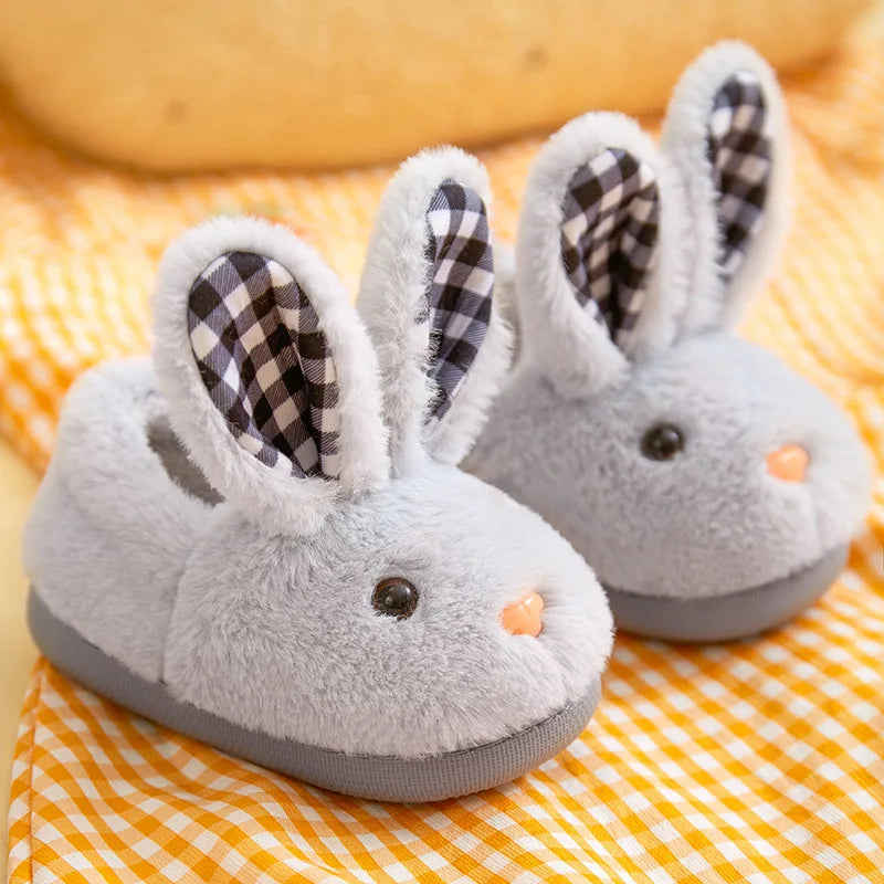 Chaussons animaux enfant | Lapin gris - Chaussly