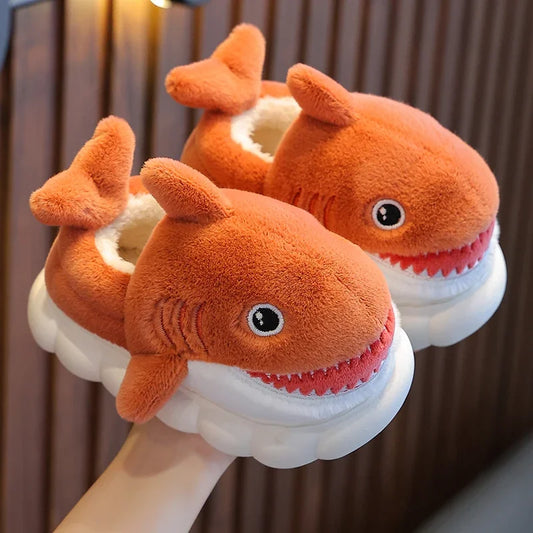 Chaussons animaux enfant | Requin orange - Chaussly