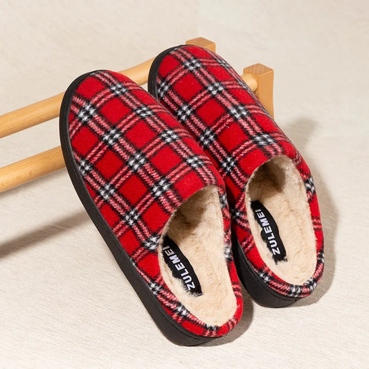 Chaussons homme | Tartan écossais rouge - Chaussly