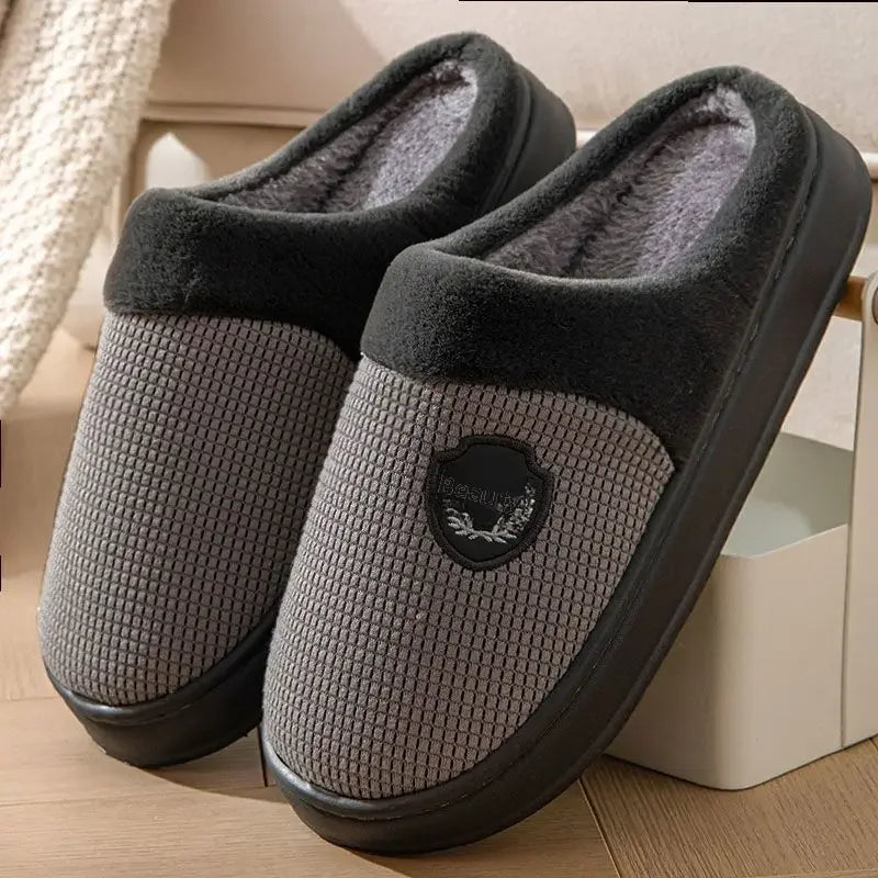 Chaussons homme mules | Elégance gris classique