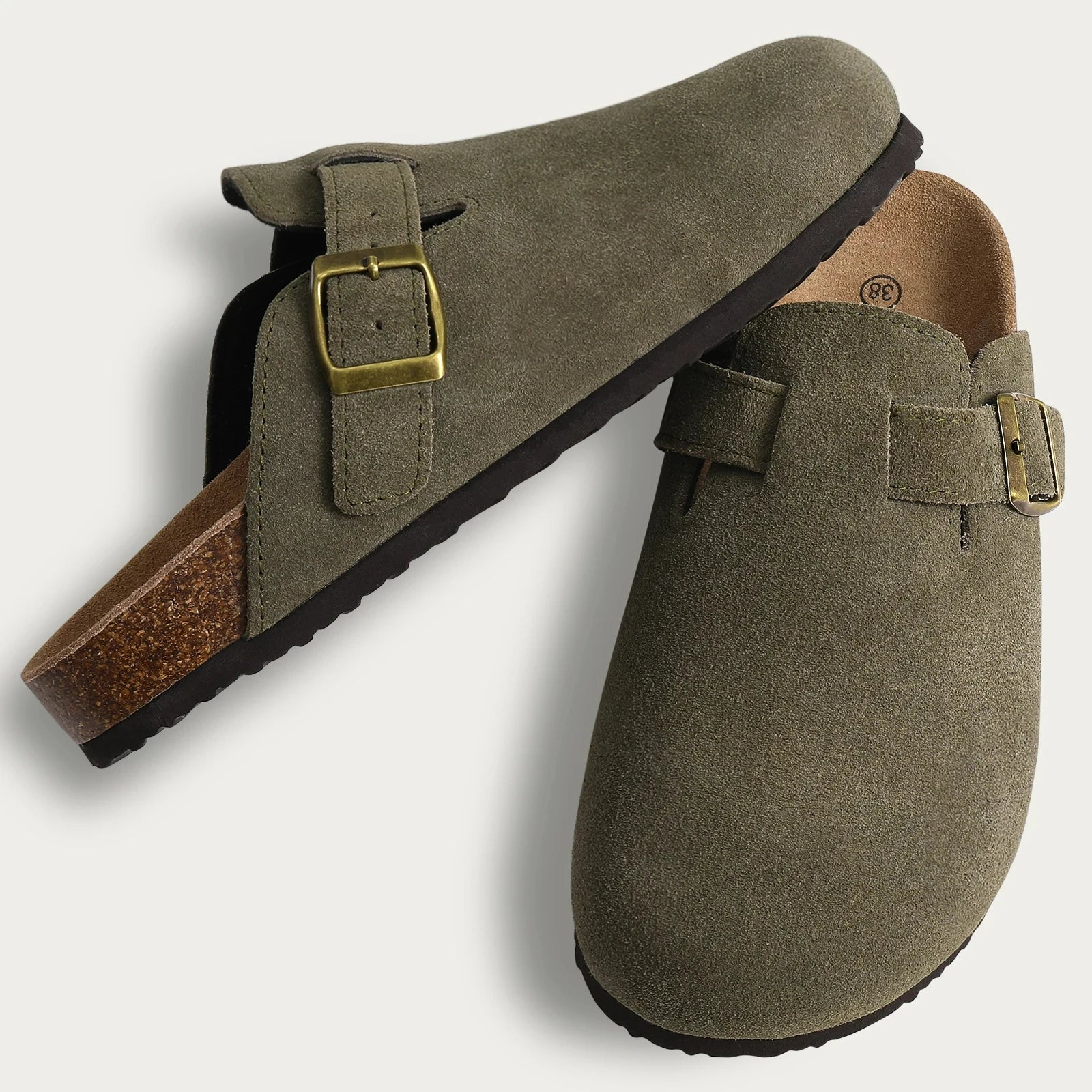 Chaussons sabot vert | Mules - Chaussly