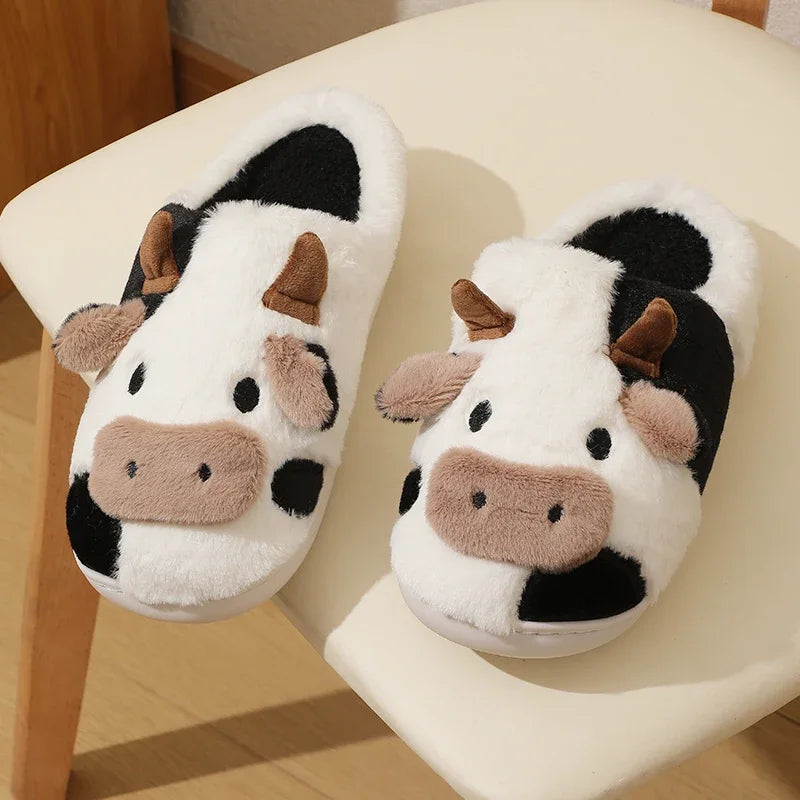 Chaussons animaux | Vache noire - Chaussly