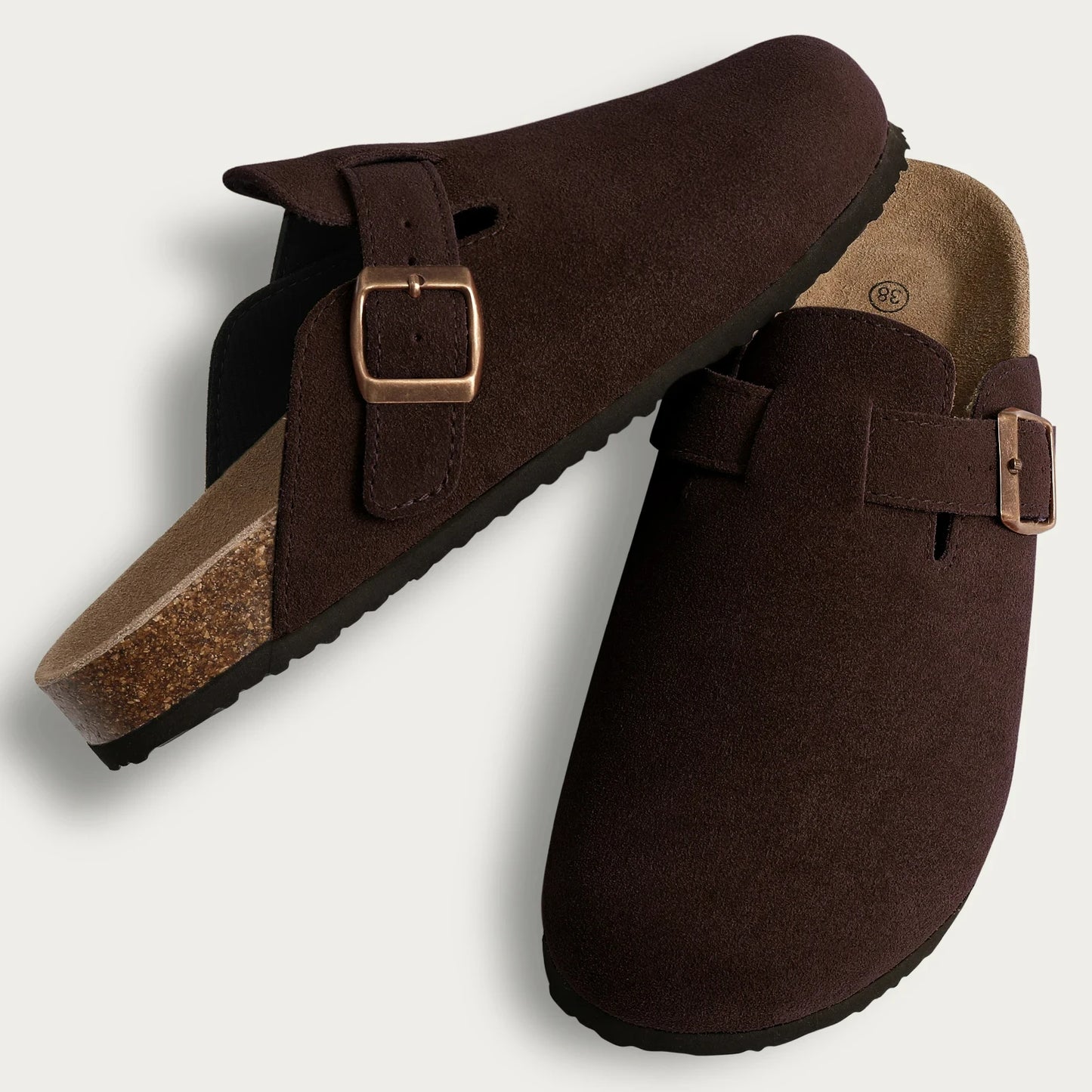 Chaussons sabots cafés | Mules - Chaussly