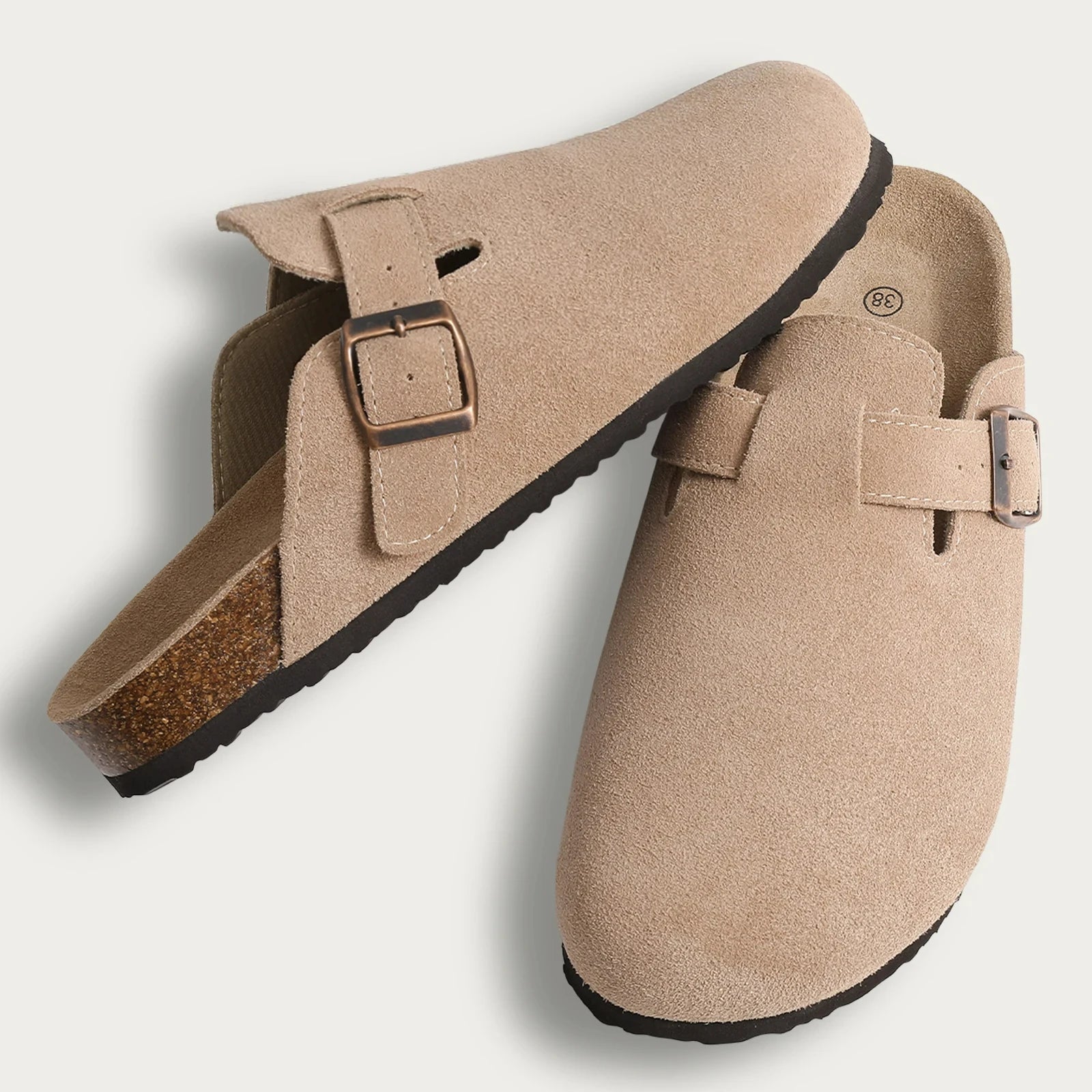 Chaussons sabots beiges | Mules - Chaussly