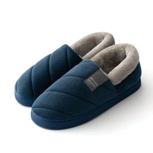 Chaussons chauds luxueux | Bleu - Chaussly