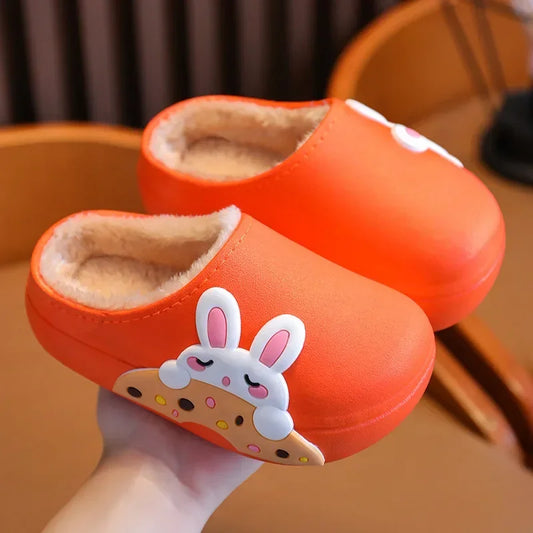 Chaussons cuir mules imperméable | Lapin orange - Chaussly