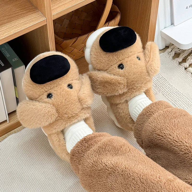 Chaussons animaux en peluche | Chien - Chaussly