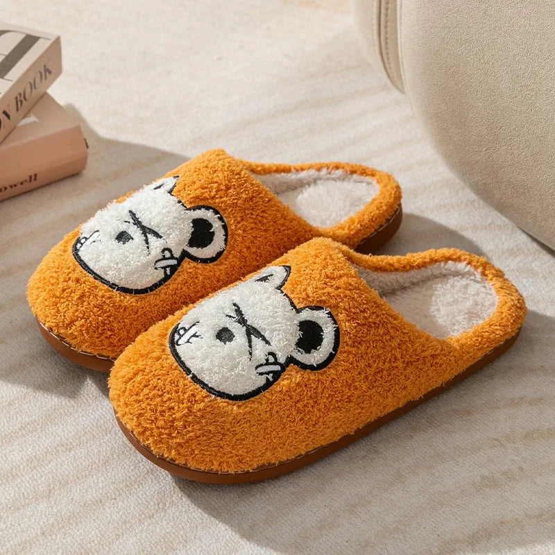 Chaussons mules | Ours vaillant orange - Chaussly