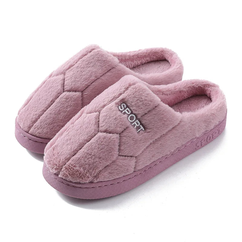 Chaussons femme peluche | Sport violet - Chaussly