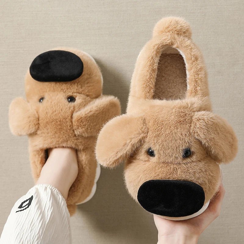 Chaussons animaux en peluche | Chien - Chaussly