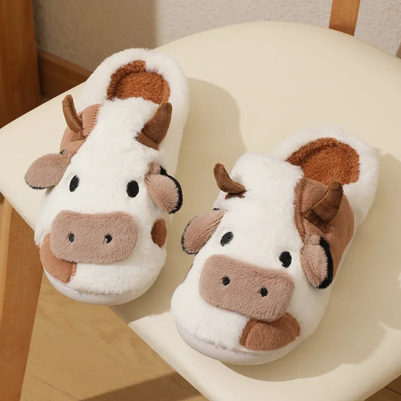 Chaussons animaux | Vache brune - Chaussly