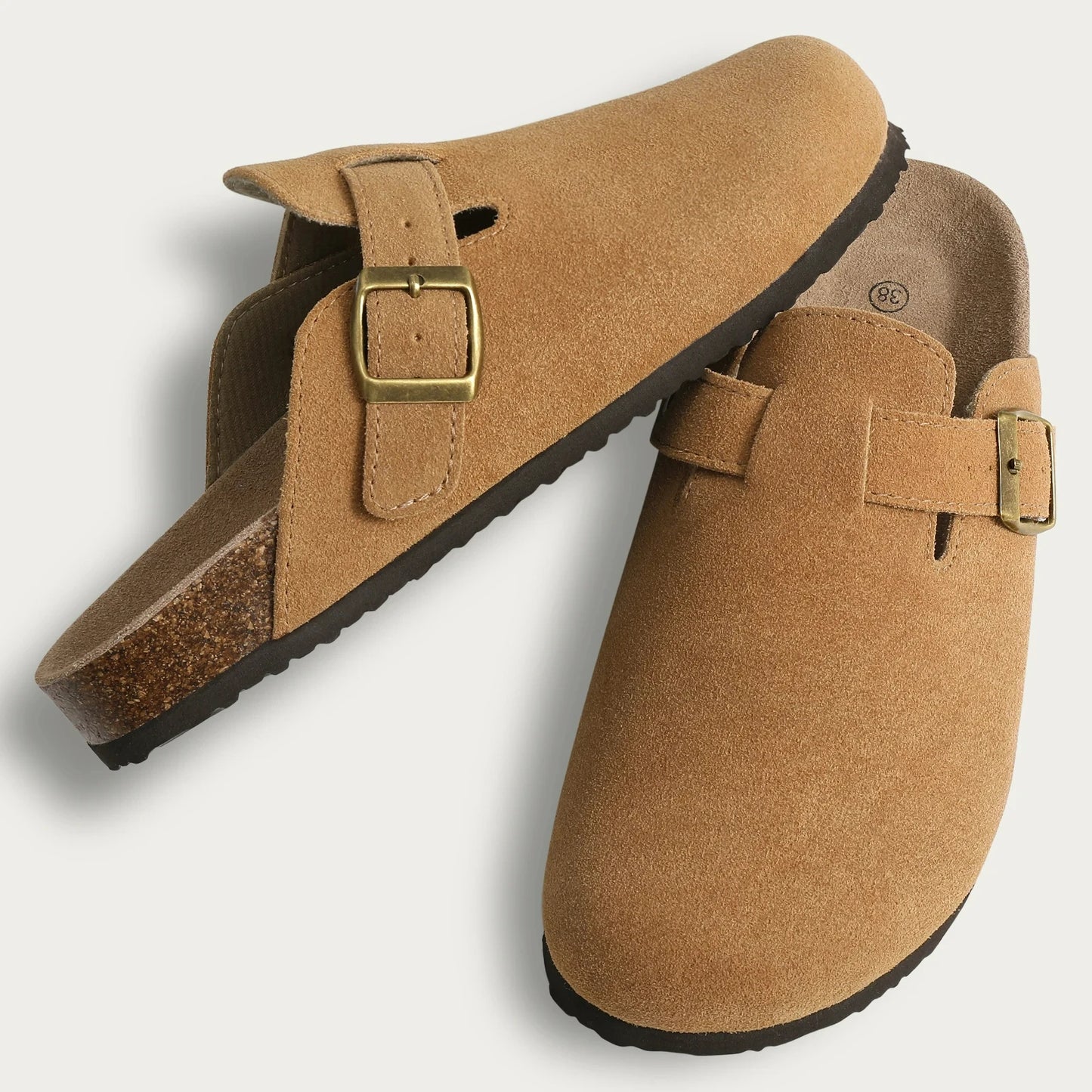 Chaussons sabots marrons | Mules - Chaussly