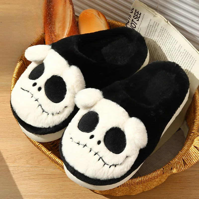 Chaussons mules | Squelette blanc et noir - Chaussly